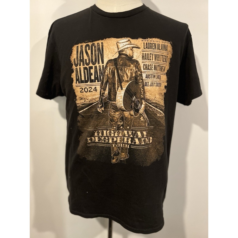Jason Aldean 2024‎ Tour T Shirt Unbranded Size Is Men's Small To Medium